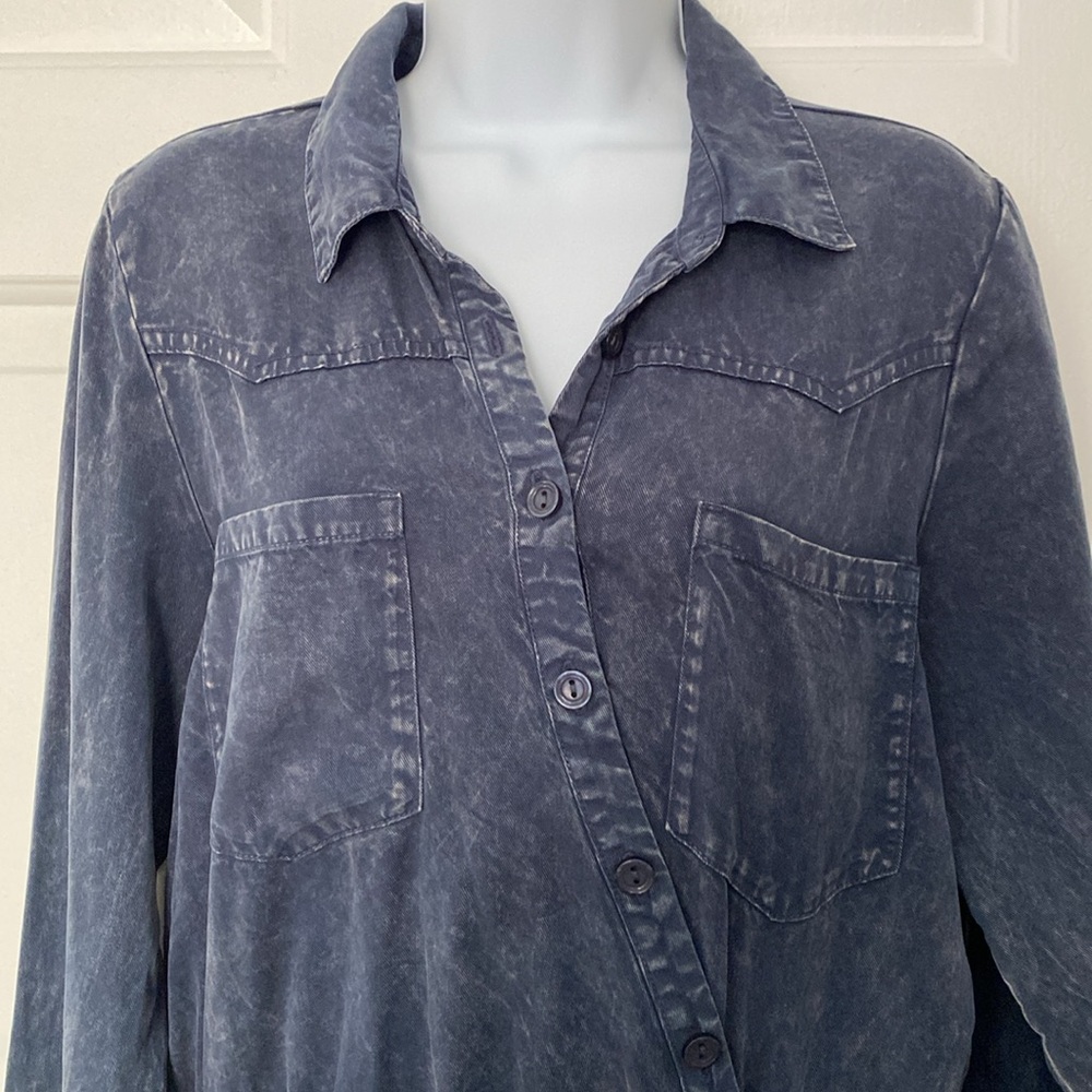 Young Fabulous and Broke CARLING RuchedJean Dress Acid Washed M - Picture 2 of 11